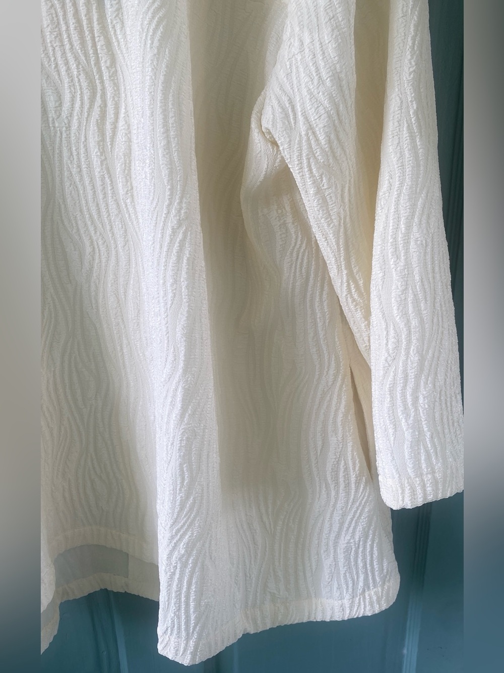 Multiples cream ruffled collar formal jacket big buttons 3/4 sleeve XL - Picture 14 of 16